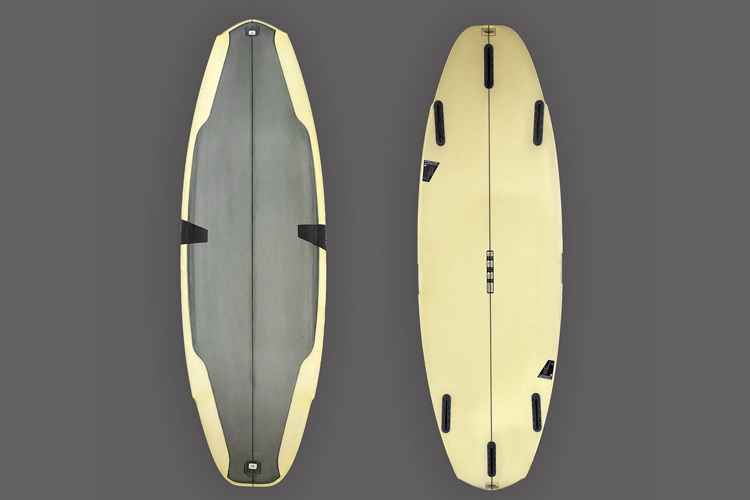 The paradoxical case of the surfboard with two tails and two fin setups