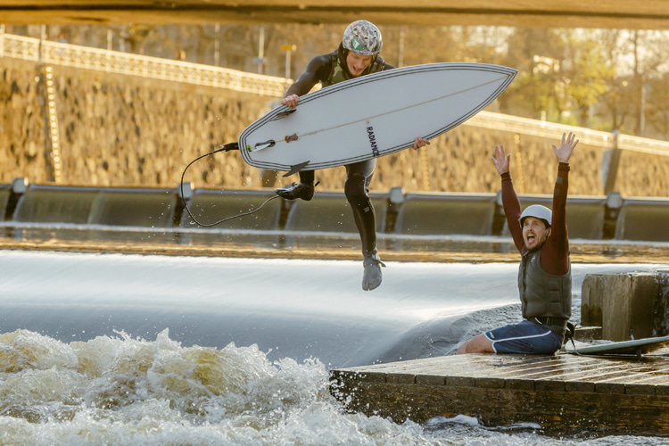 Standing wave riders establish the International River Surfing Association