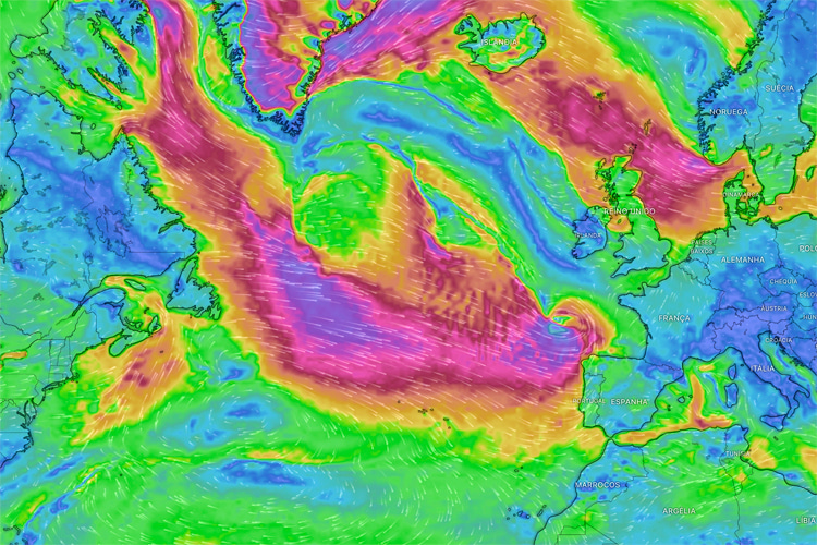 Depression Ingrid drives powerful swell toward Portugal